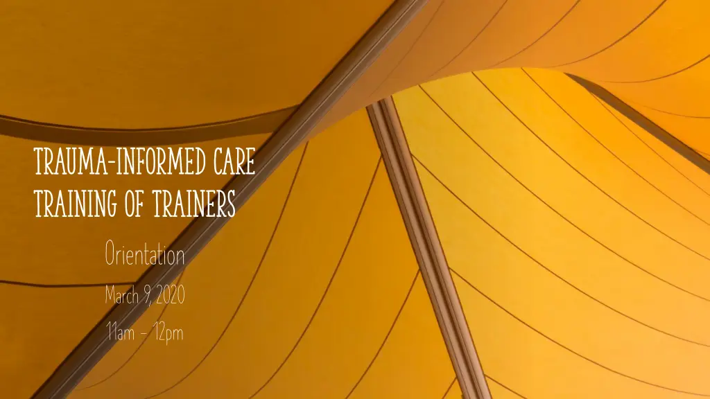 trauma informed care training of trainers