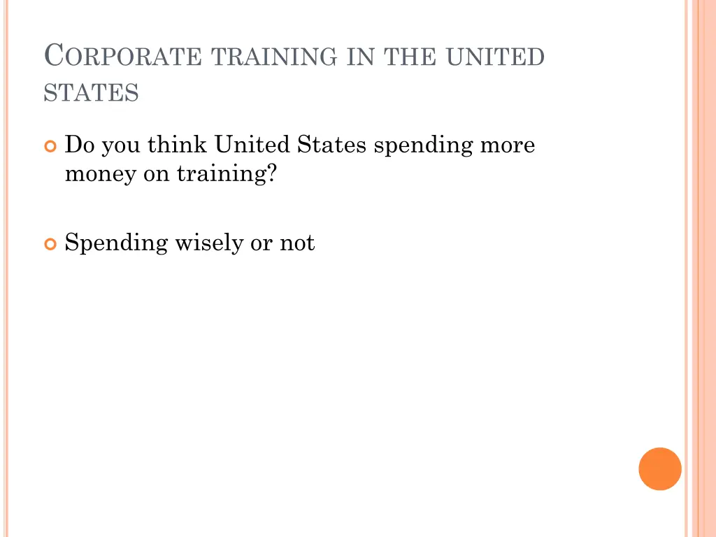c orporate training in the united states