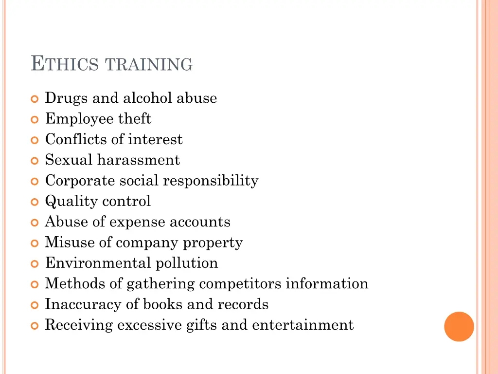 e thics training