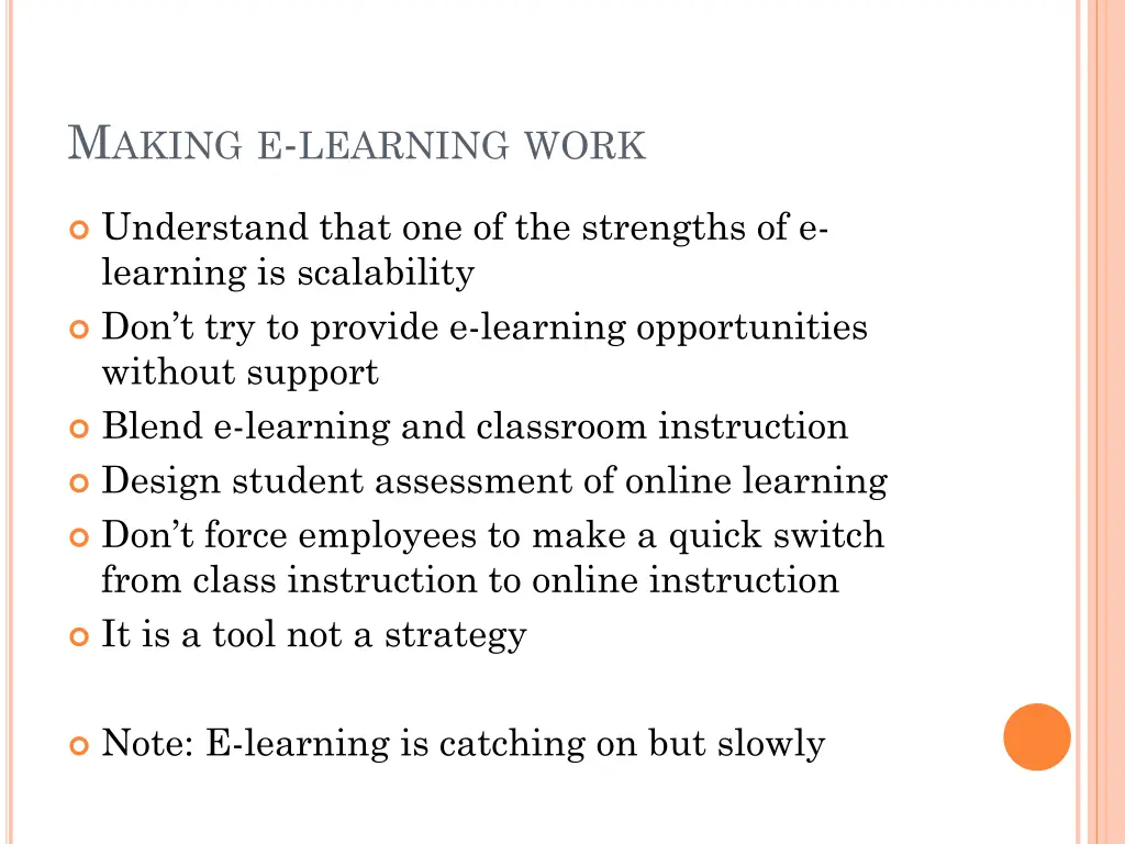m aking e learning work
