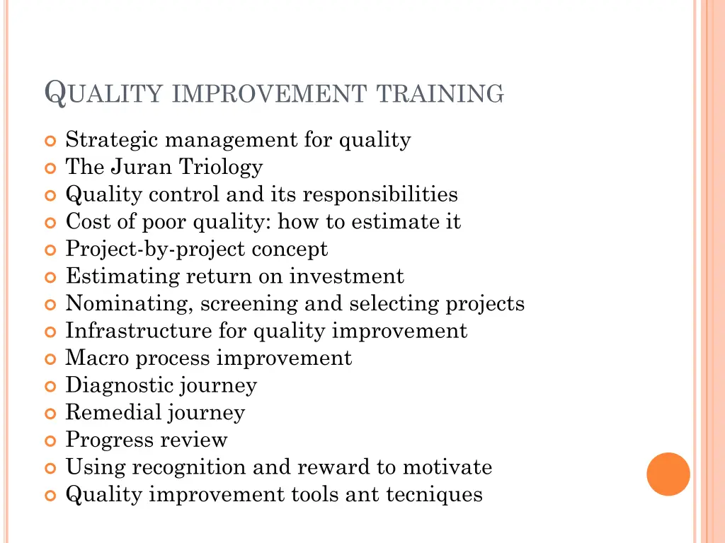 q uality improvement training