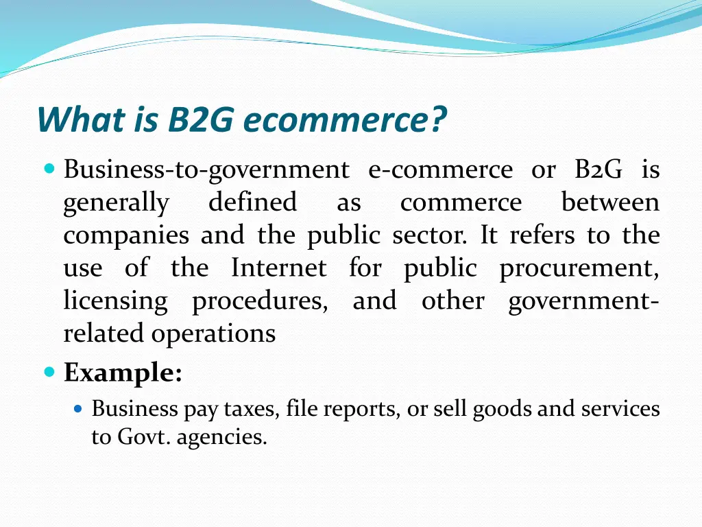 what is b2g ecommerce
