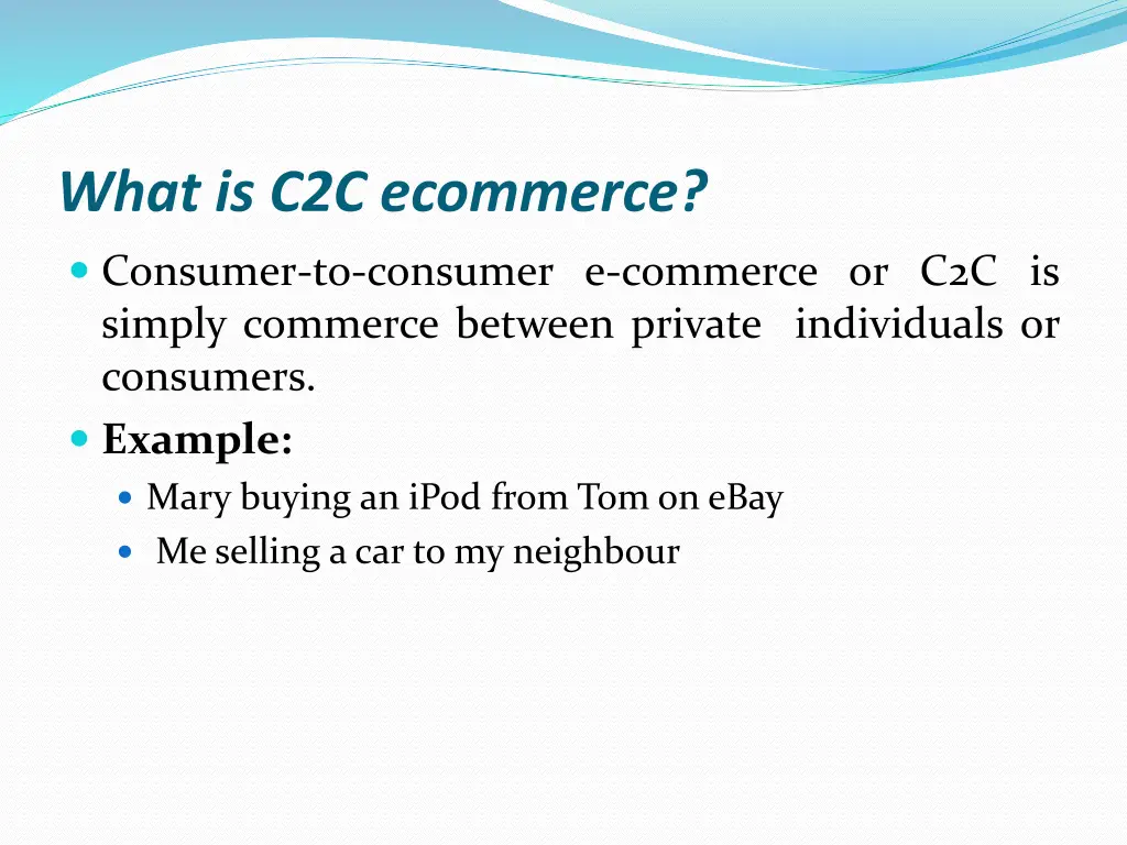 what is c2c ecommerce
