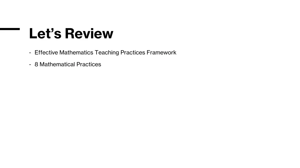 let s review