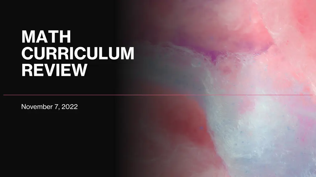 math curriculum review