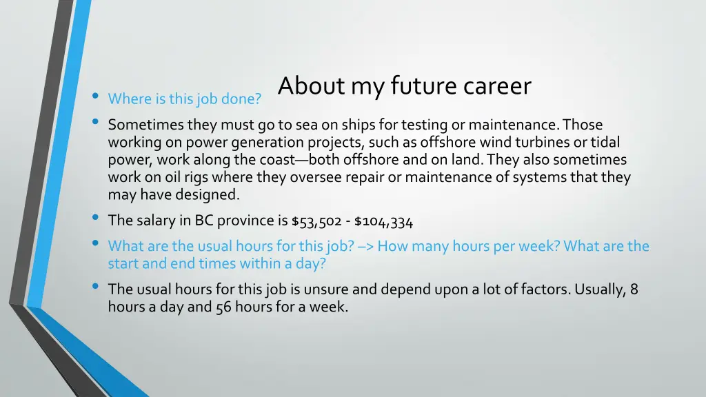about my future career