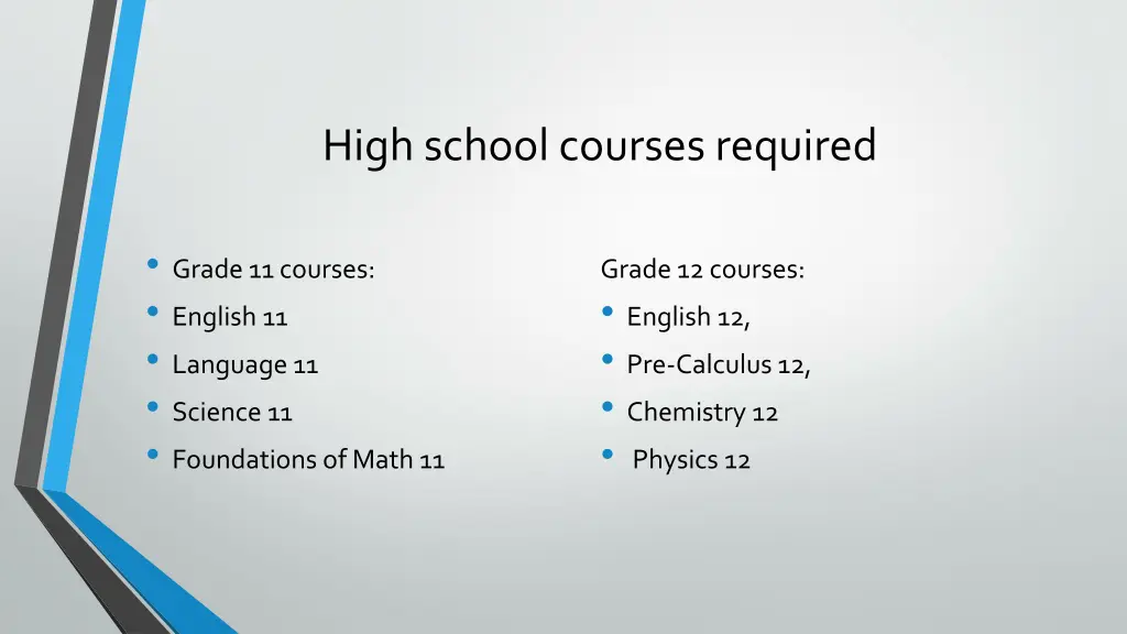 high school courses required
