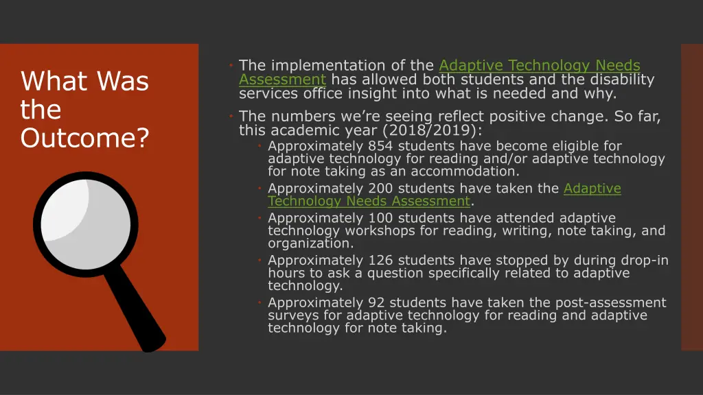 the implementation of the adaptive technology