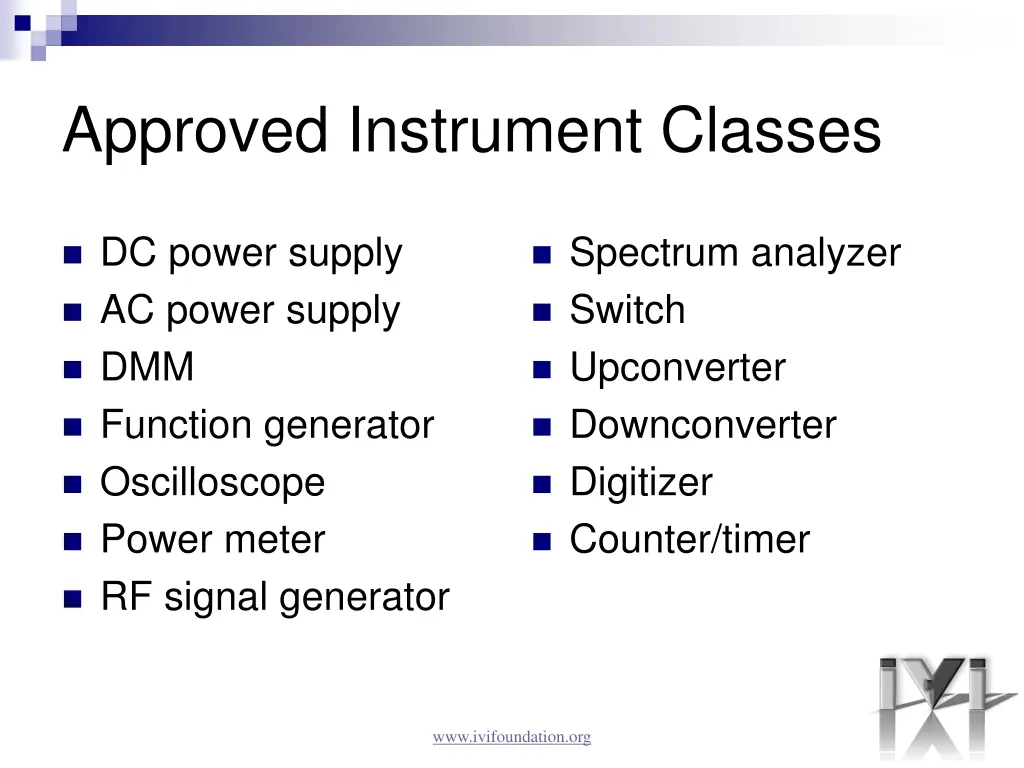 approved instrument classes