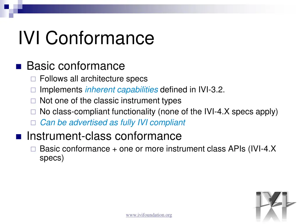 ivi conformance