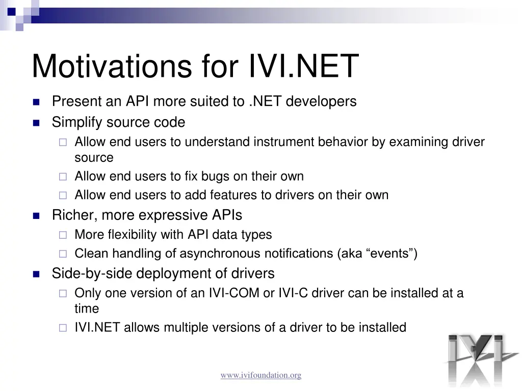 motivations for ivi net