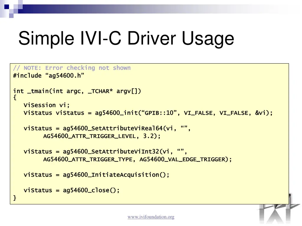 simple ivi c driver usage