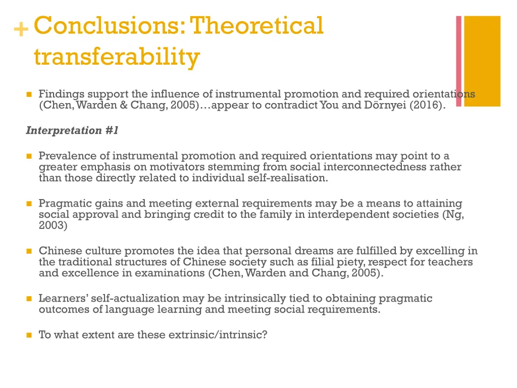 conclusions theoretical transferability