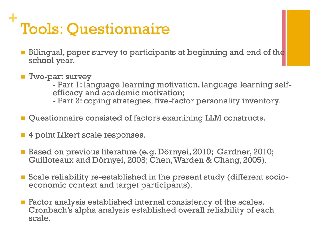 tools questionnaire