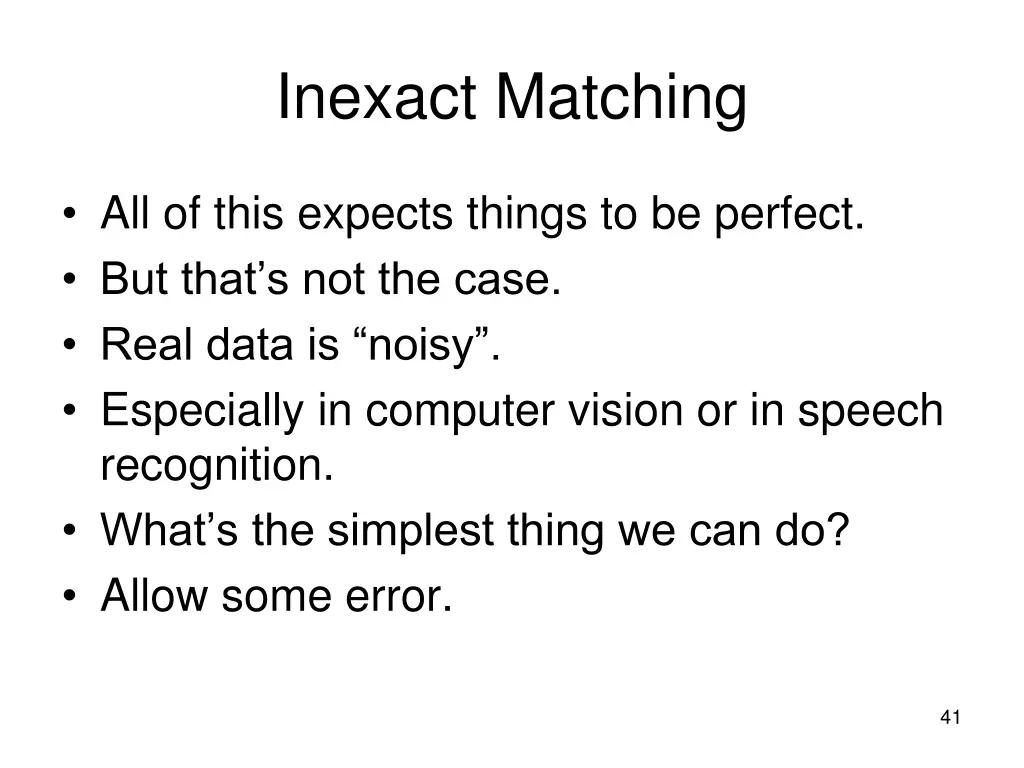 inexact matching