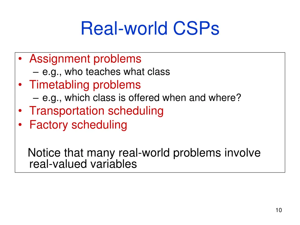 real world csps