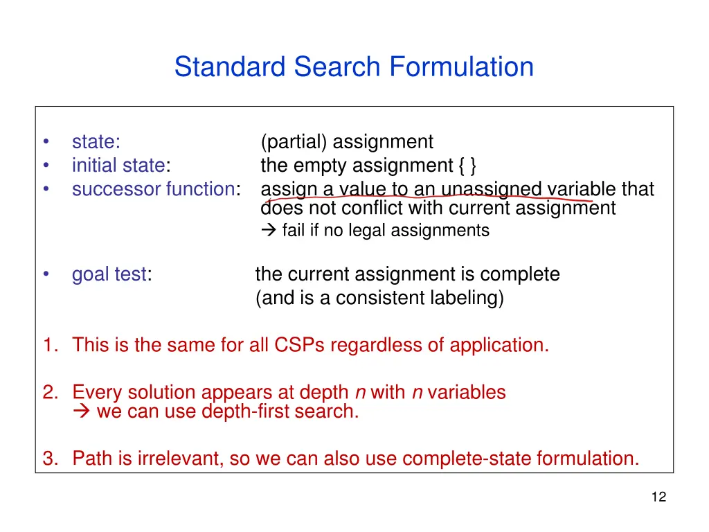 standard search formulation