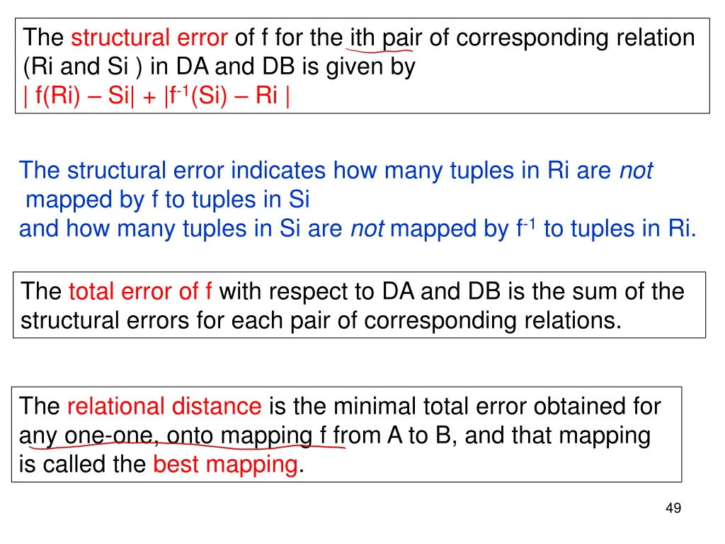 the structural error of f for the ith pair