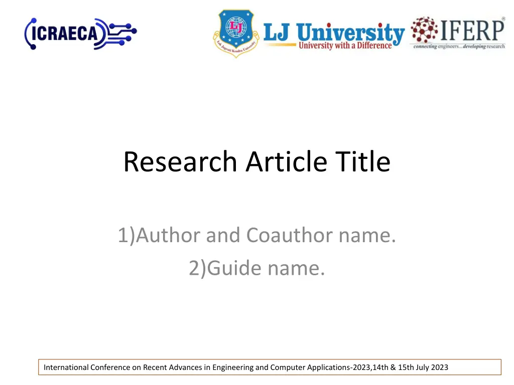 research article title