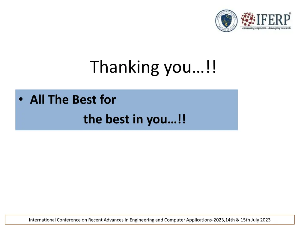 thanking you