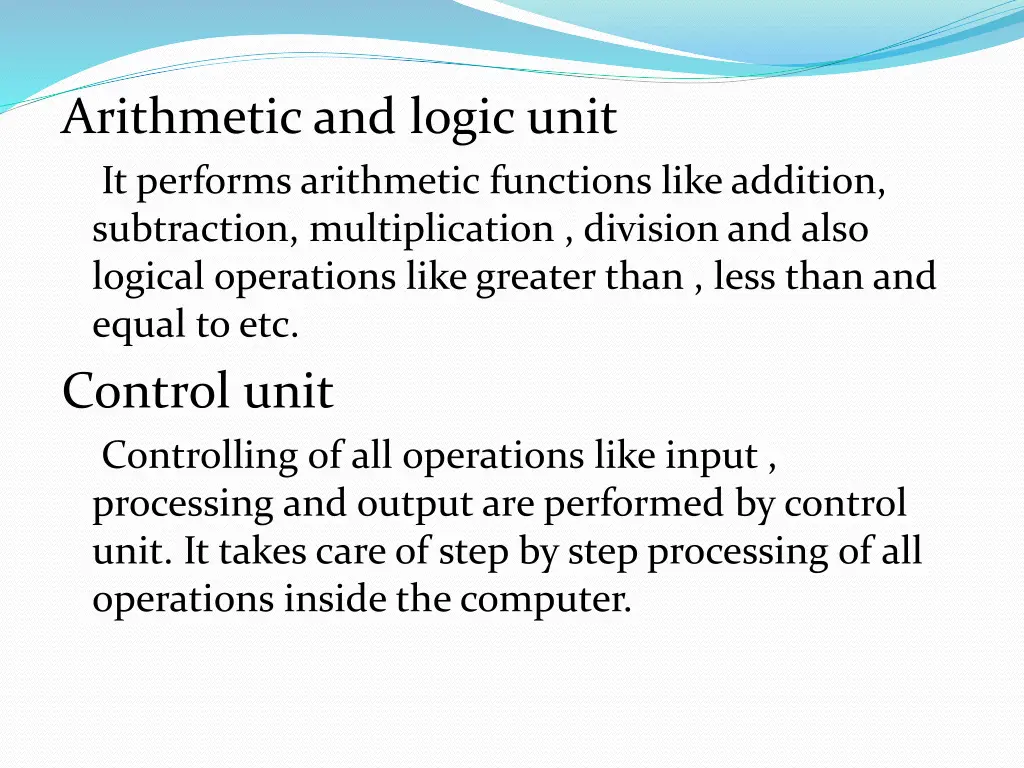 arithmetic and logic unit it performs arithmetic