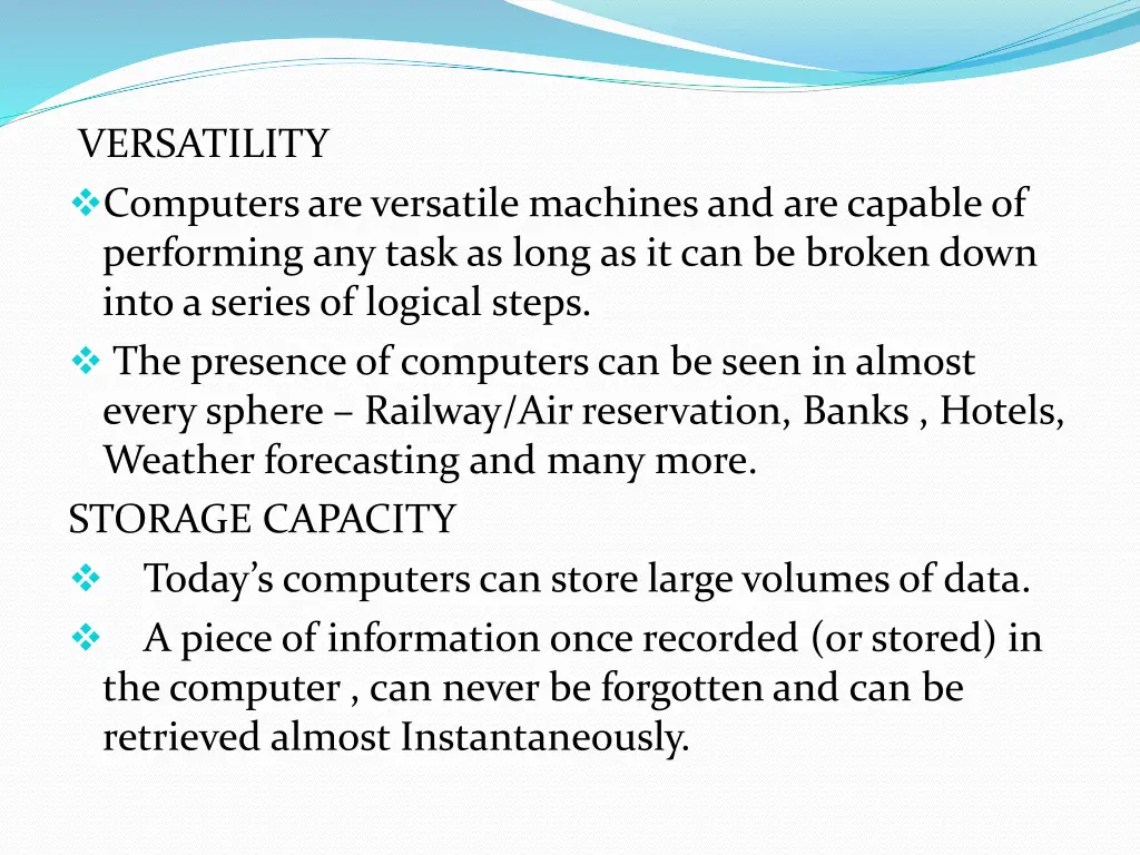 versatility computers are versatile machines