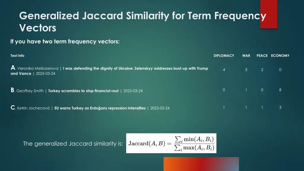 generalized jaccard similarity for term frequency 1