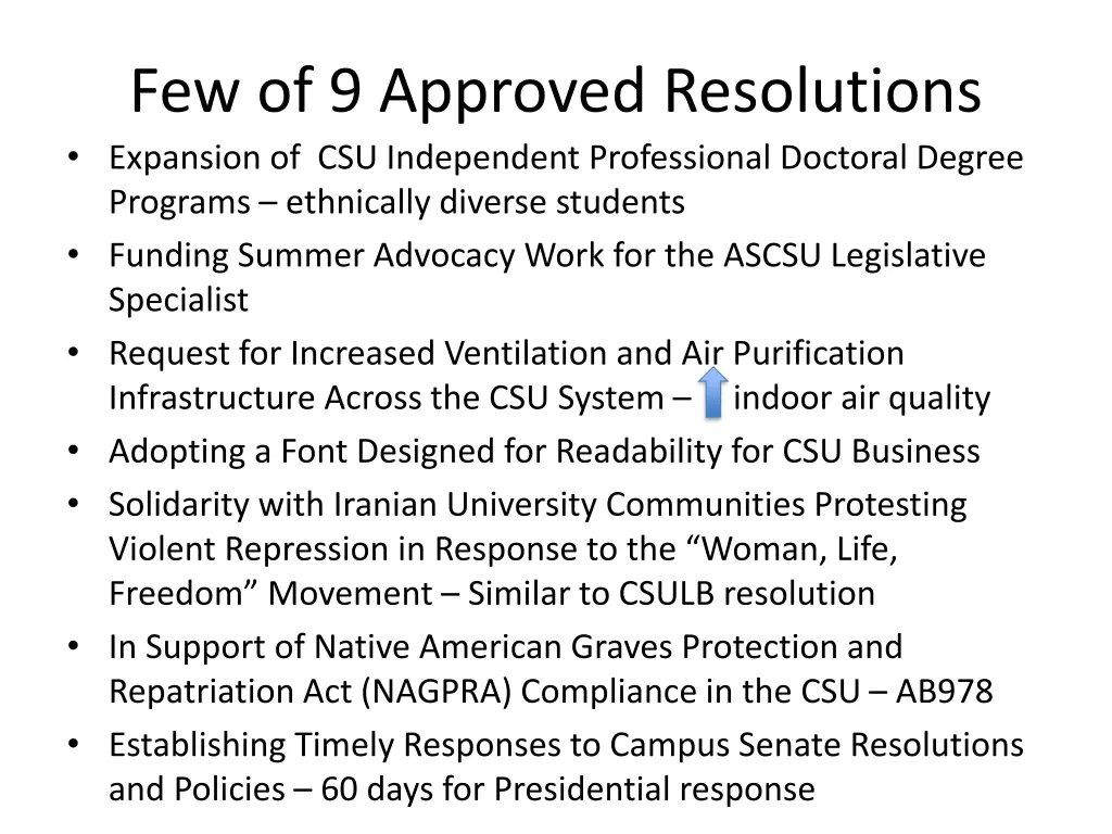 few of 9 approved resolutions expansion