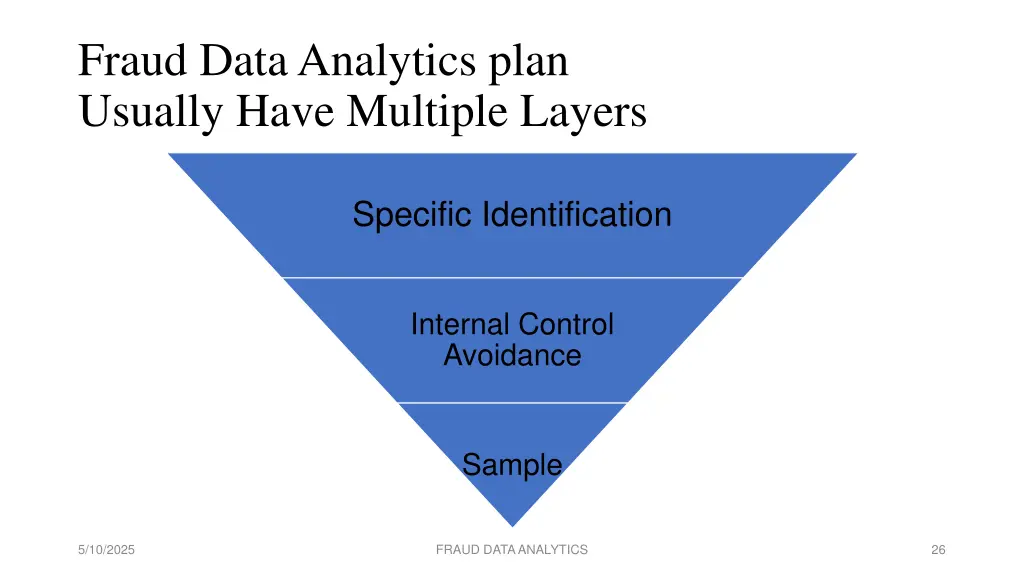 fraud data analytics plan usually have multiple
