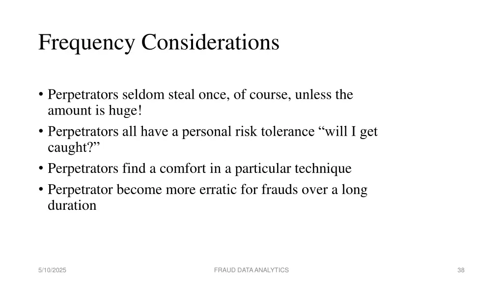 frequency considerations
