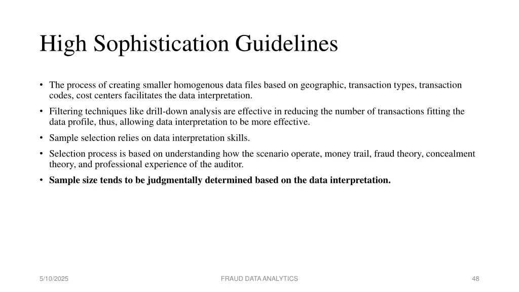 high sophistication guidelines 1
