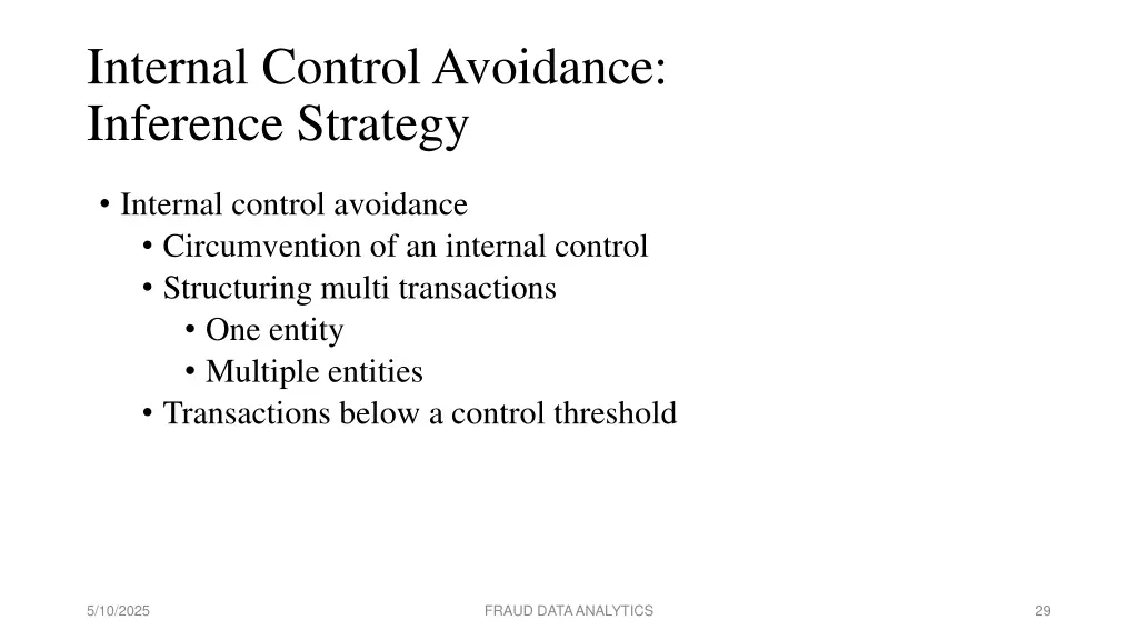 internal control avoidance inference strategy