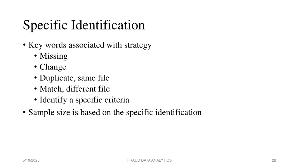 specific identification