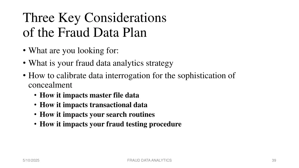 three key considerations of the fraud data plan 1
