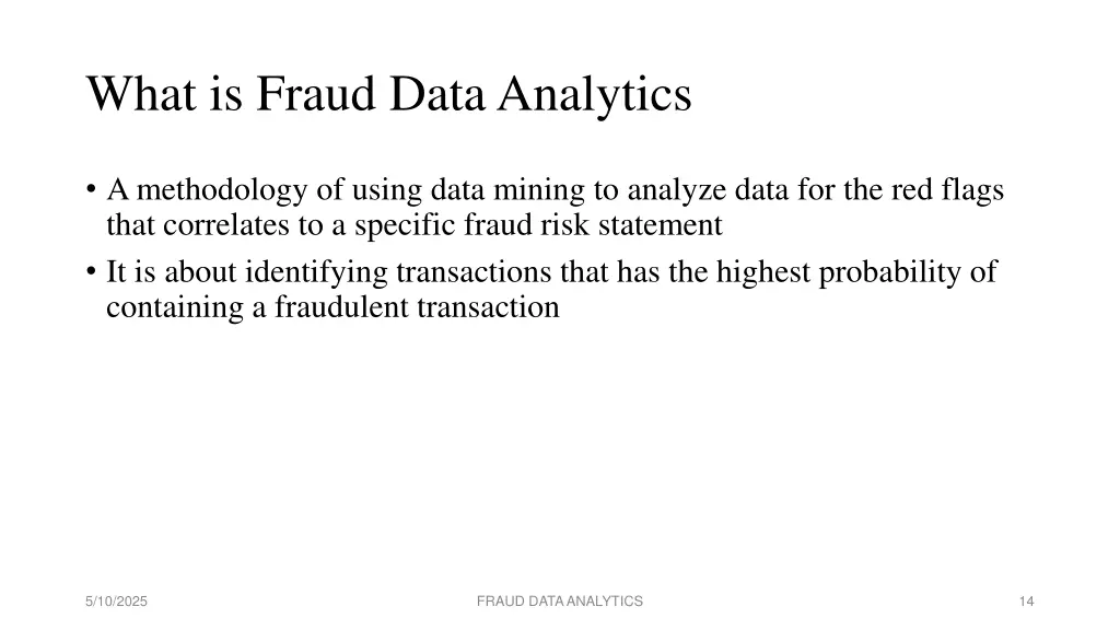 what is fraud data analytics