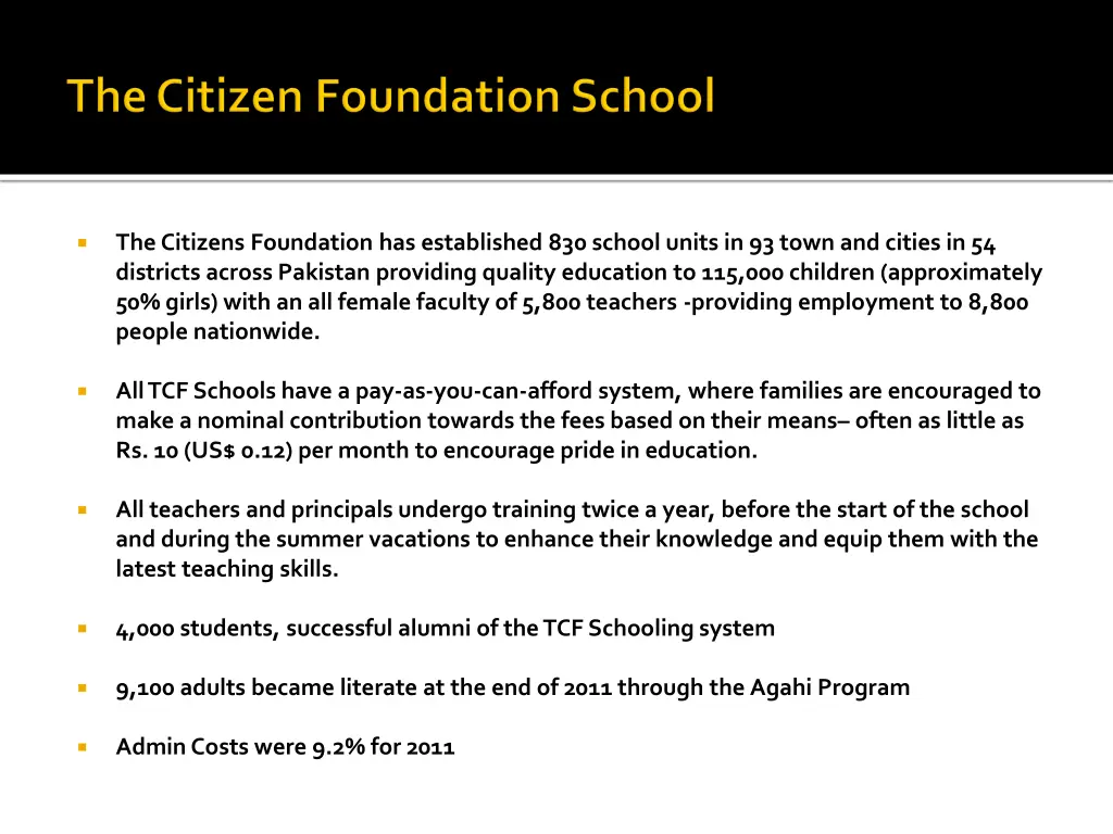 the citizens foundation has established