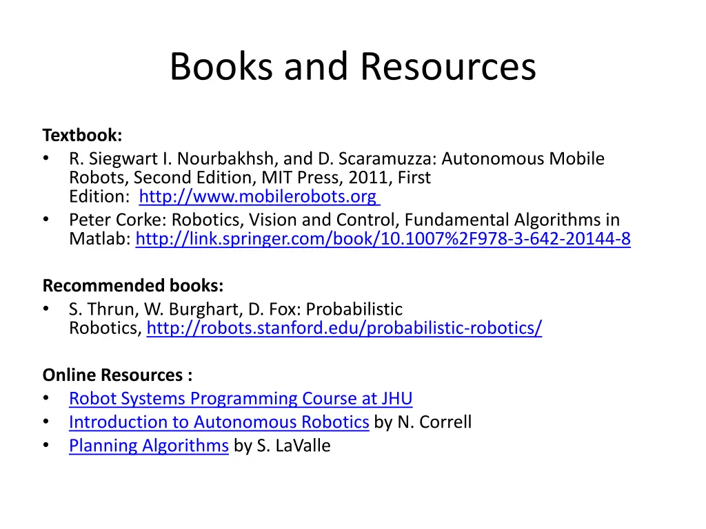 books and resources