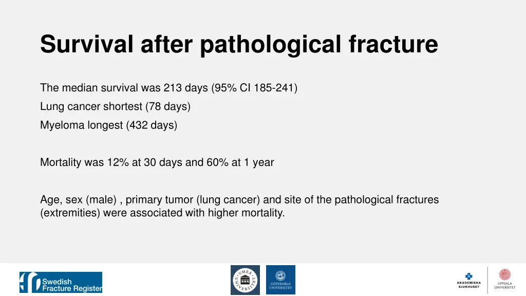 survival after pathological fracture