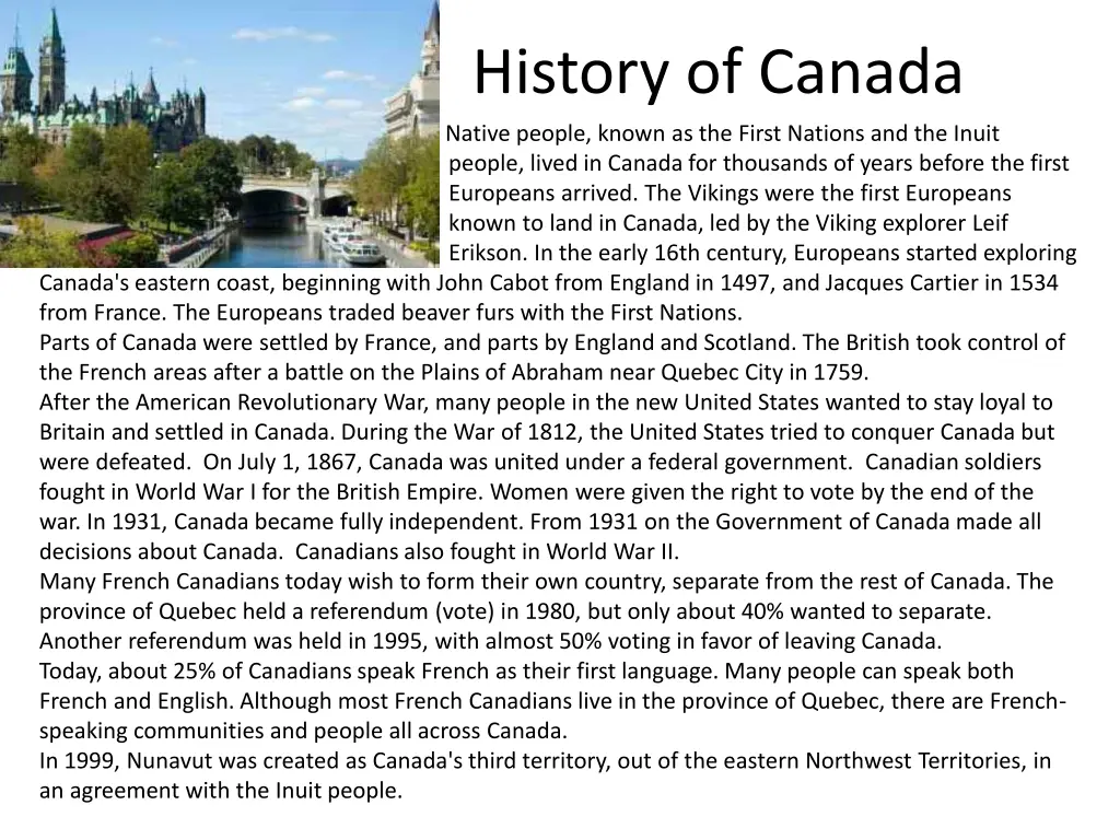 history of canada