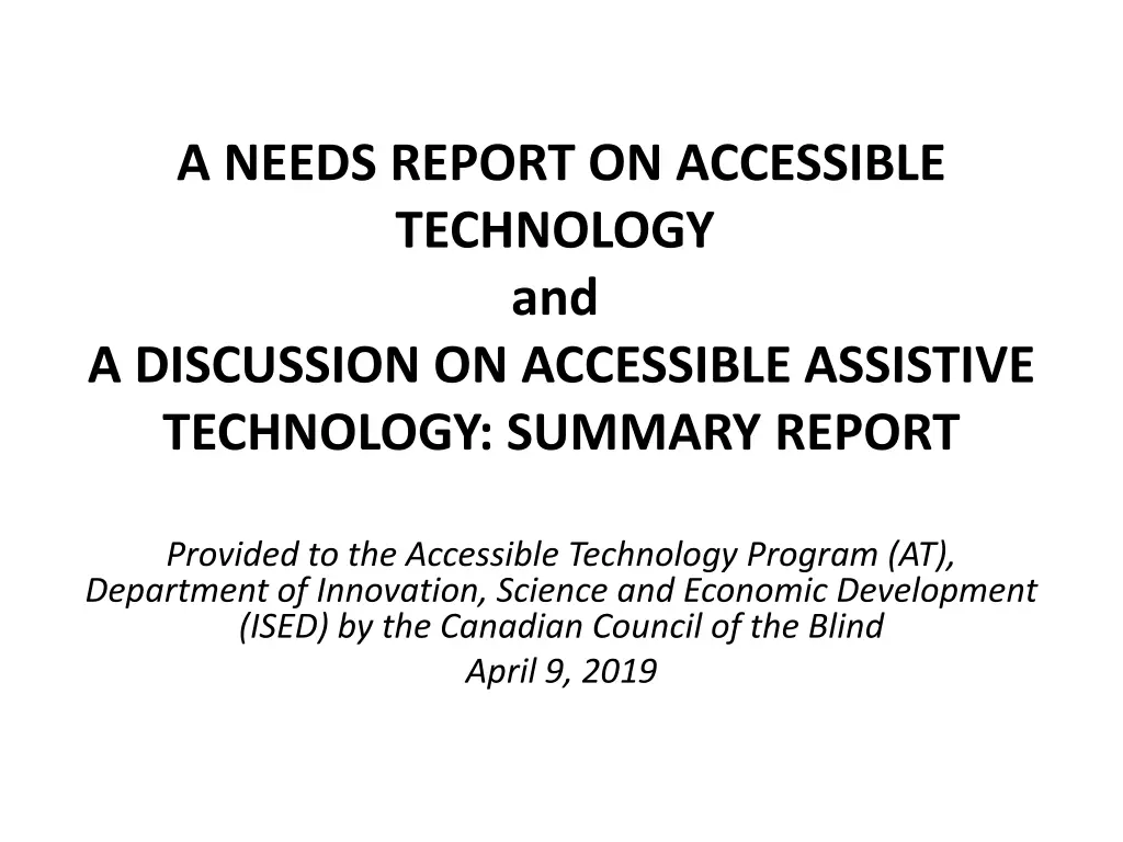 a needs report on accessible technology