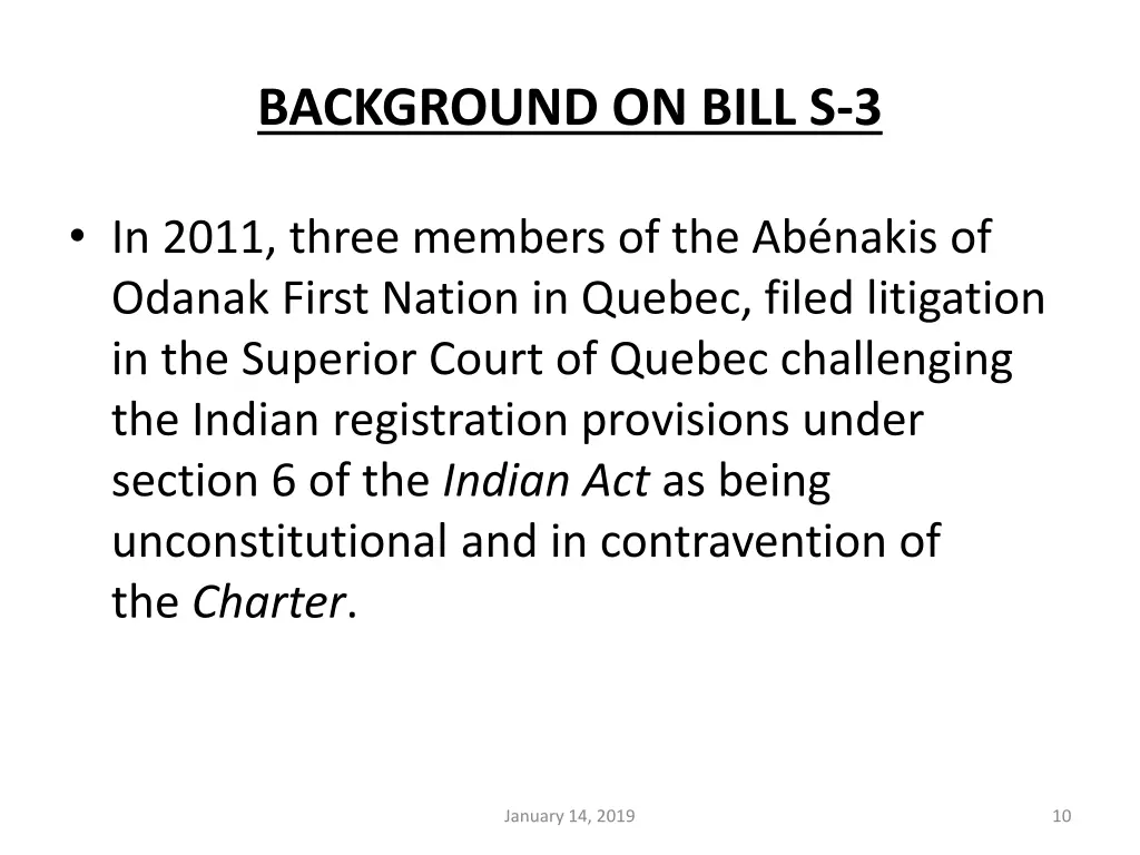 background on bill s 3