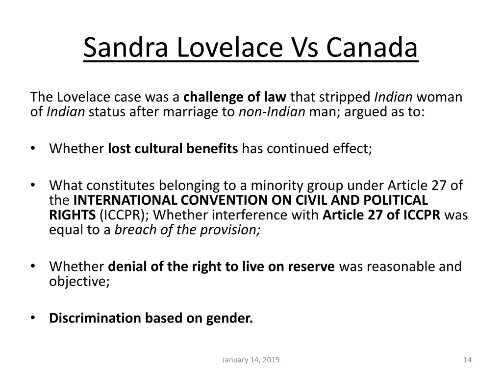 sandra lovelace vs canada