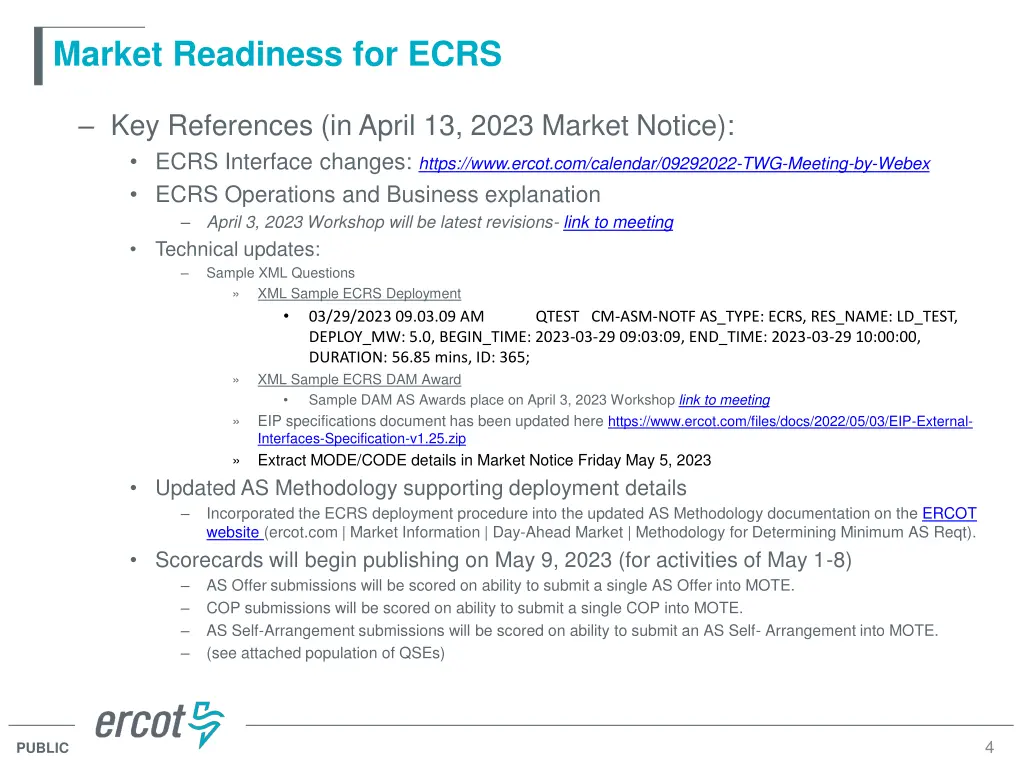 market readiness for ecrs