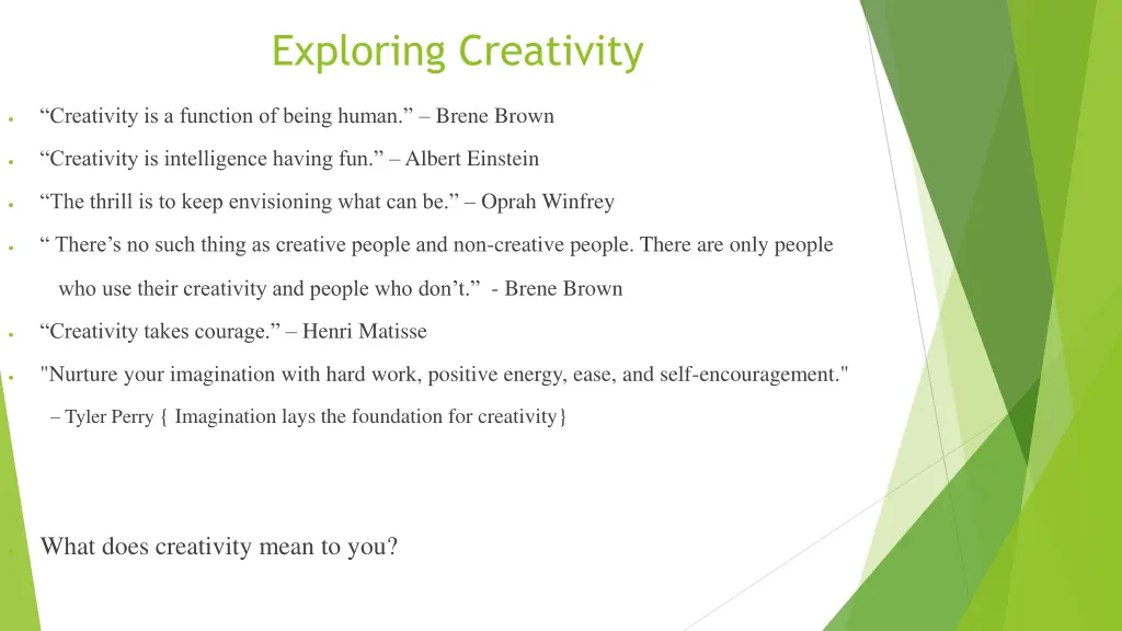 exploring creativity