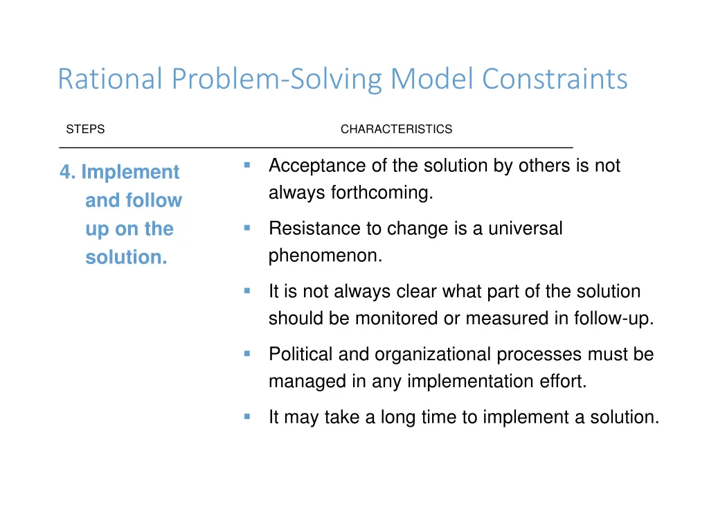 rational problem solving model constraints 4