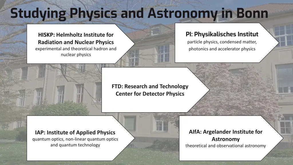 studying physics and astronomy in bonn