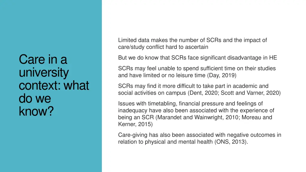 limited data makes the number of scrs