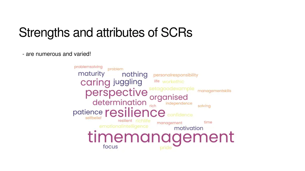 strengths and attributes of scrs