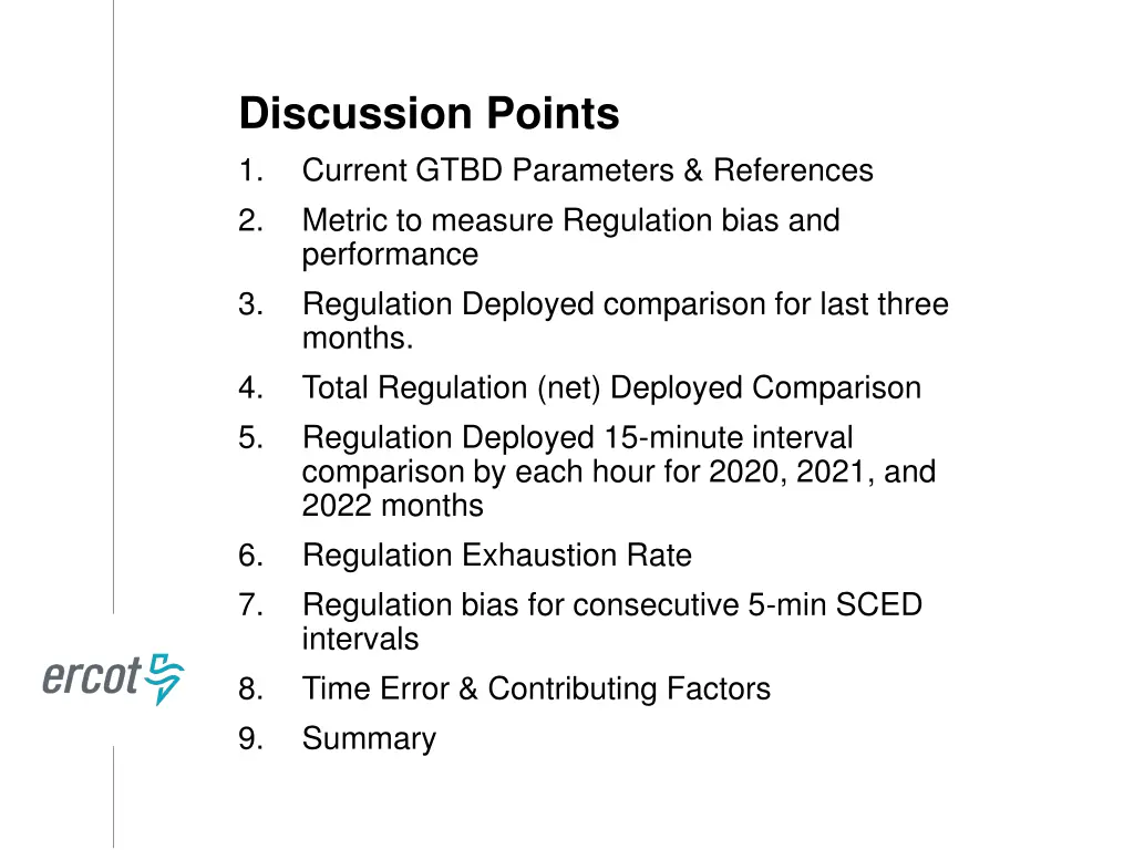 discussion points 1 current gtbd parameters