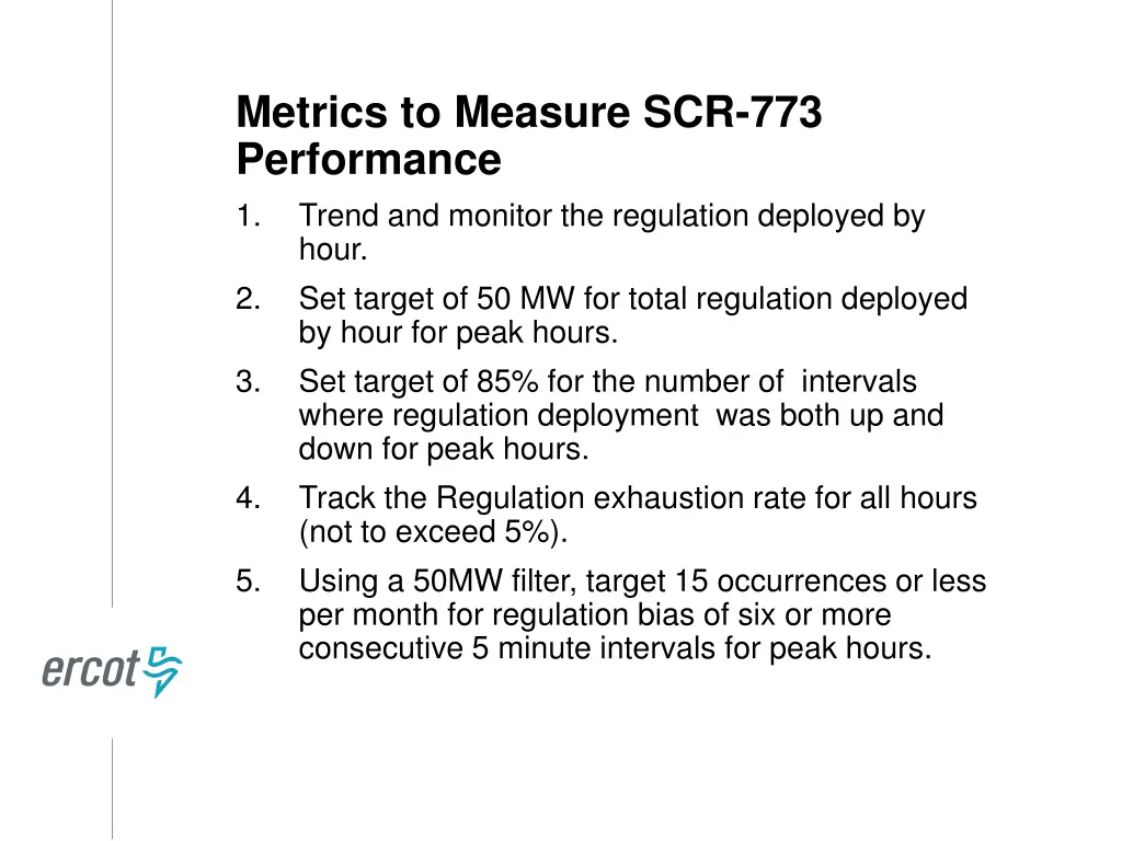 metrics to measure scr 773 performance 1 trend